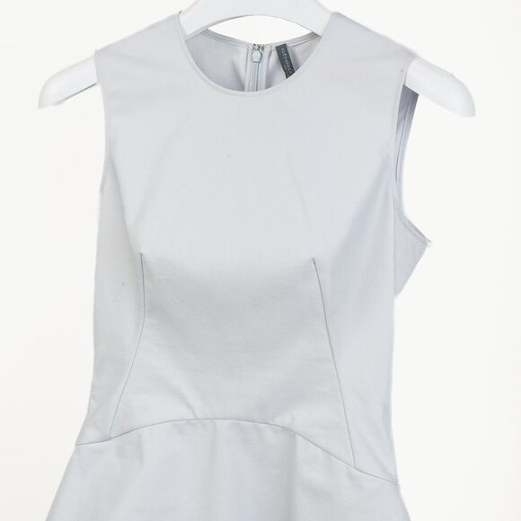 Alexander McQueen Resort 2014 Powder Blue Cotton-Crepe Peplum Top - Picture 3 of 11